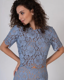 ANINA - Crop Top aus Vintage Spitze