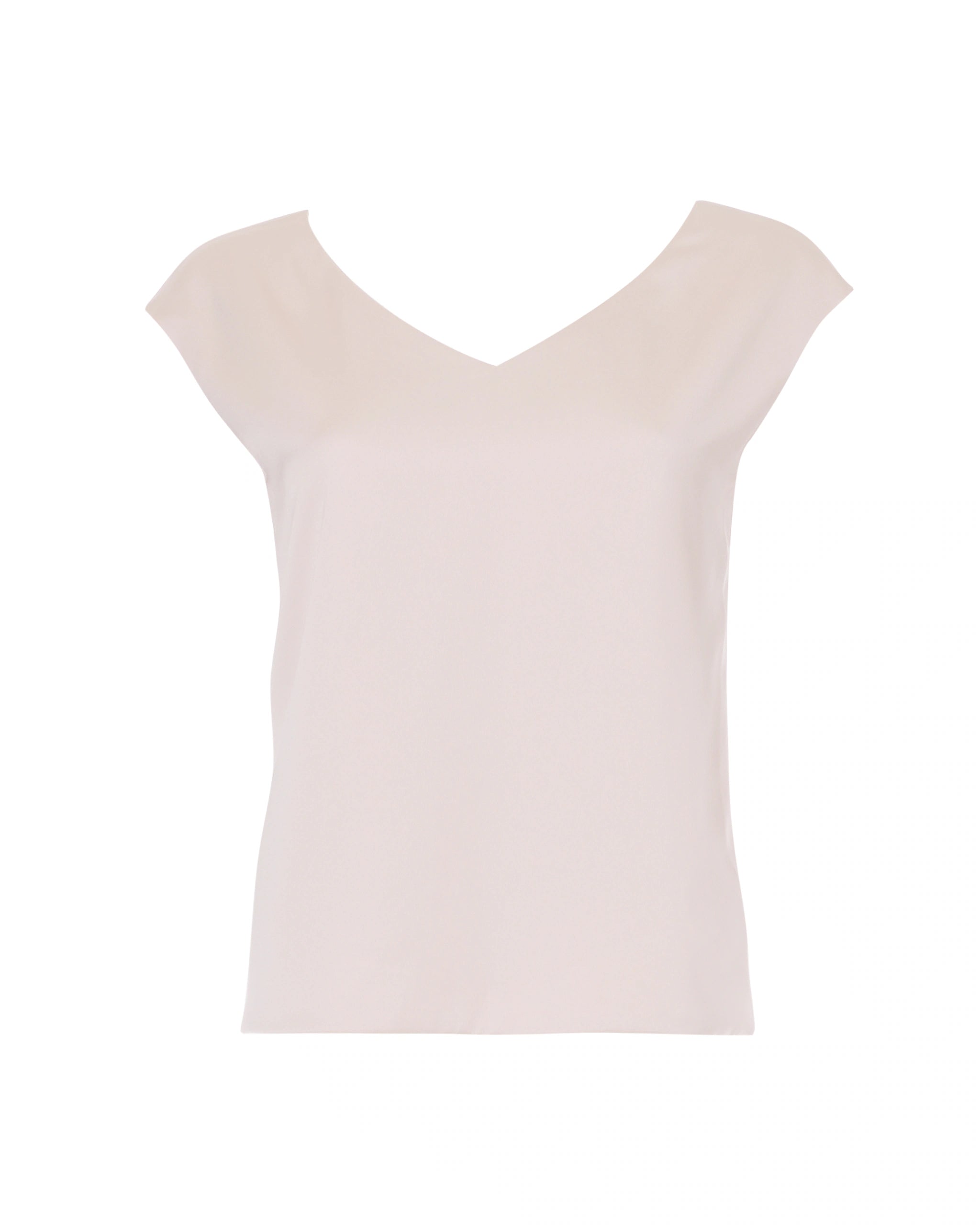 Satin Top mit V-Ausschnitt in rosa Freisteller vorne