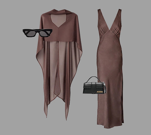 Abendkleid und Chiffonschal – das perfekte Duo für deinen grossen Auftritt.