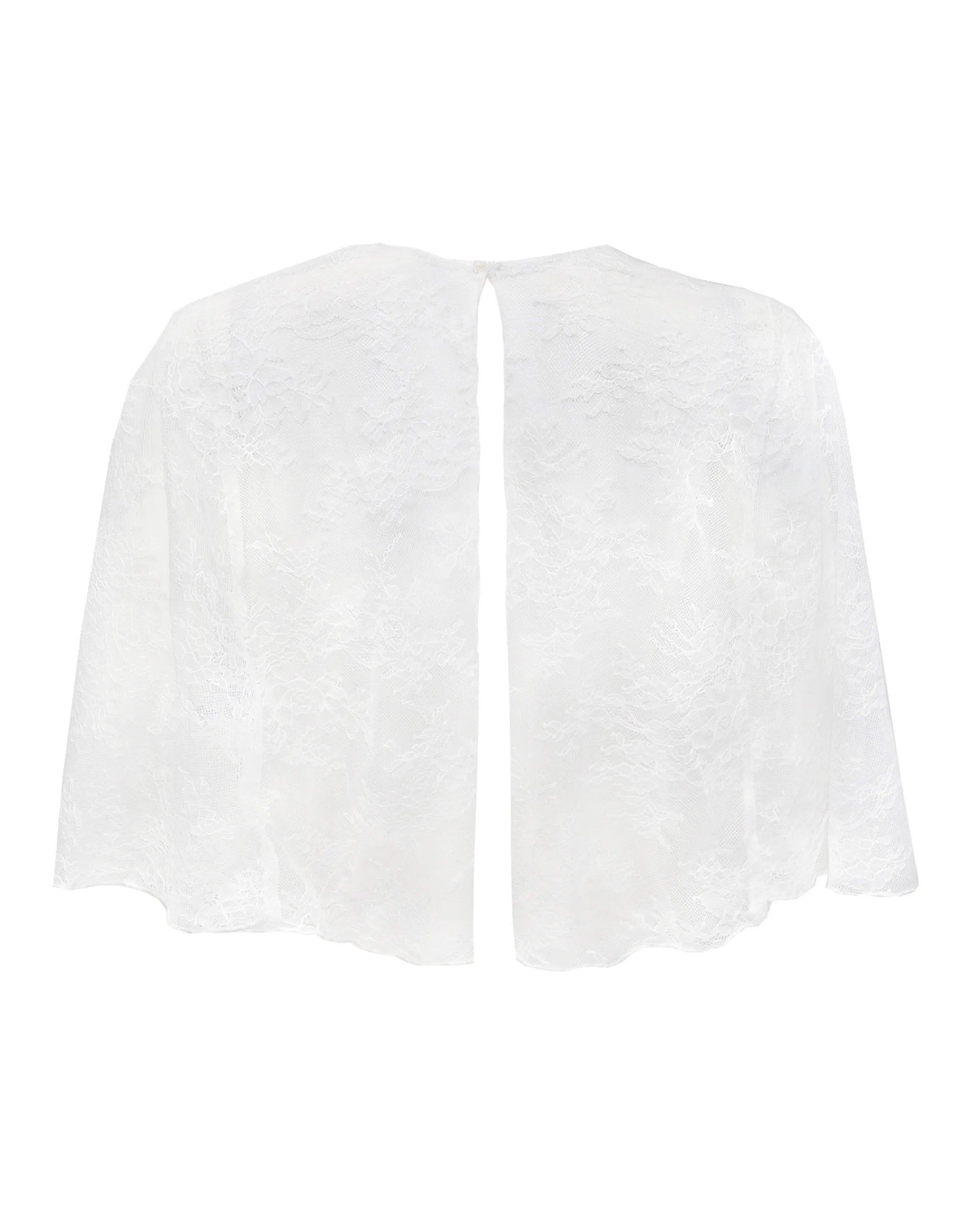 Braut Cape aus romantischer Spitze Freisteller hinten