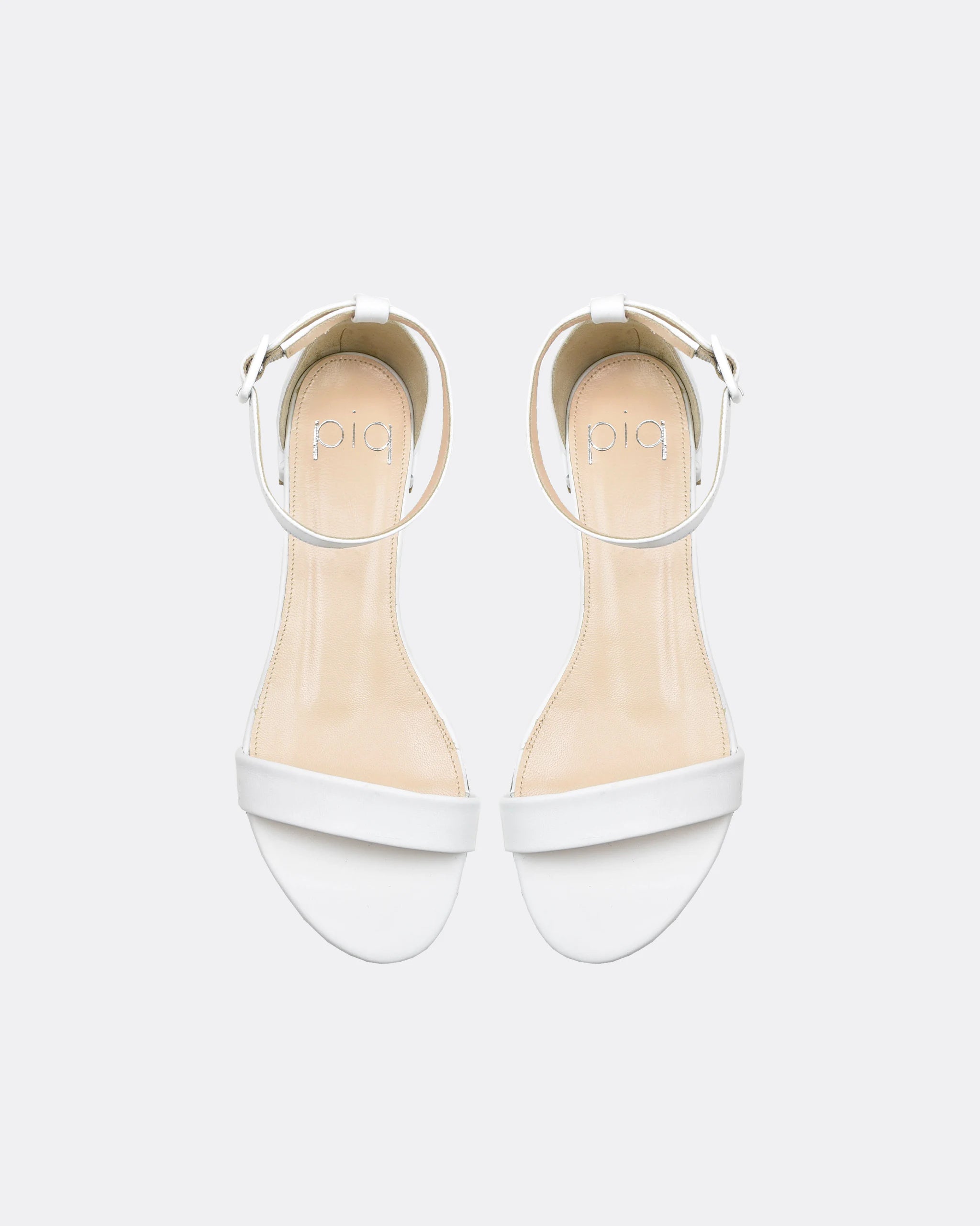 Flache Sandalen in Ivory Ansicht oben