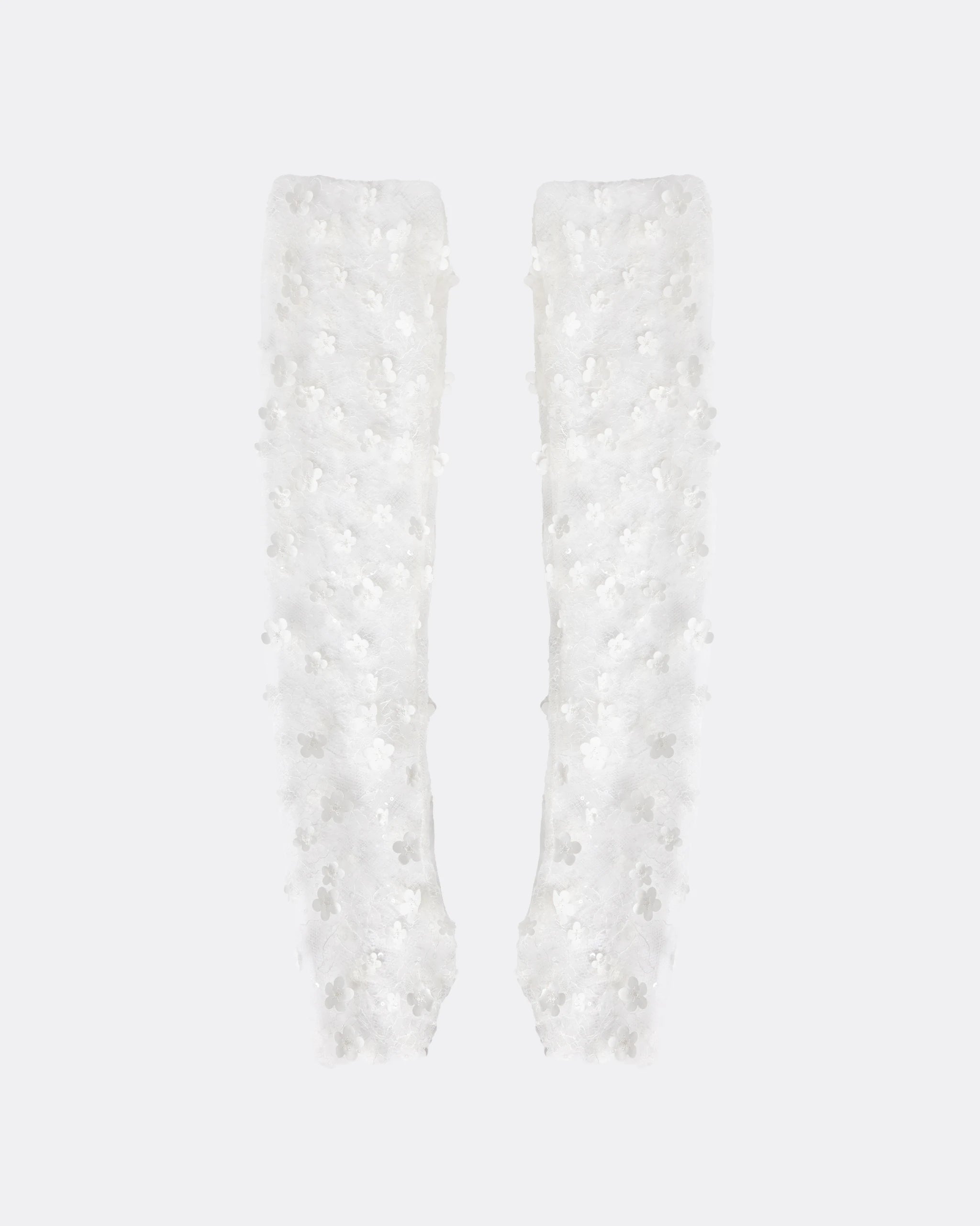 Braut Handschuhe mit 3D-Blüten Freisteller