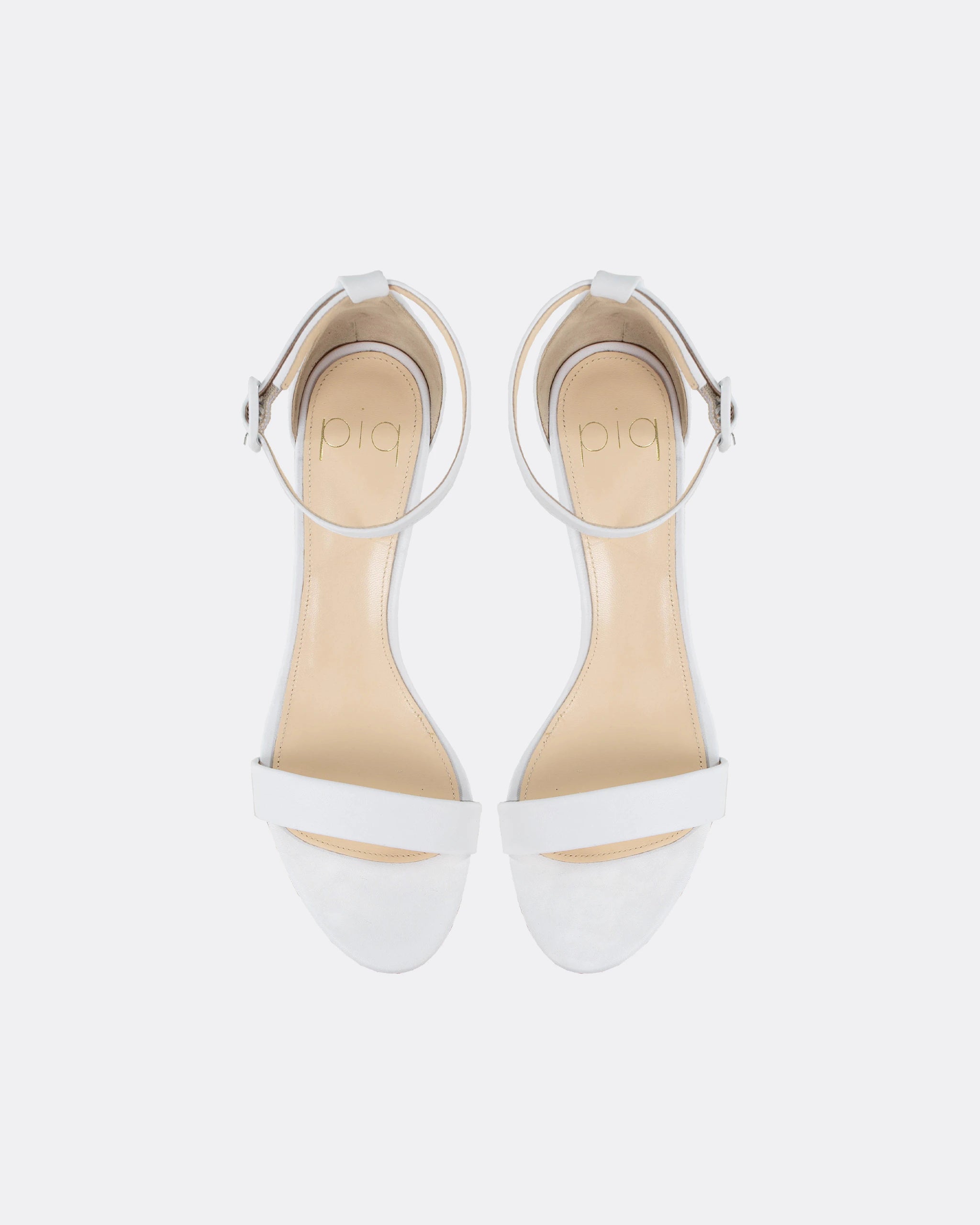 Braut Sandalen mit Blockabsatz Ivory Ansicht oben