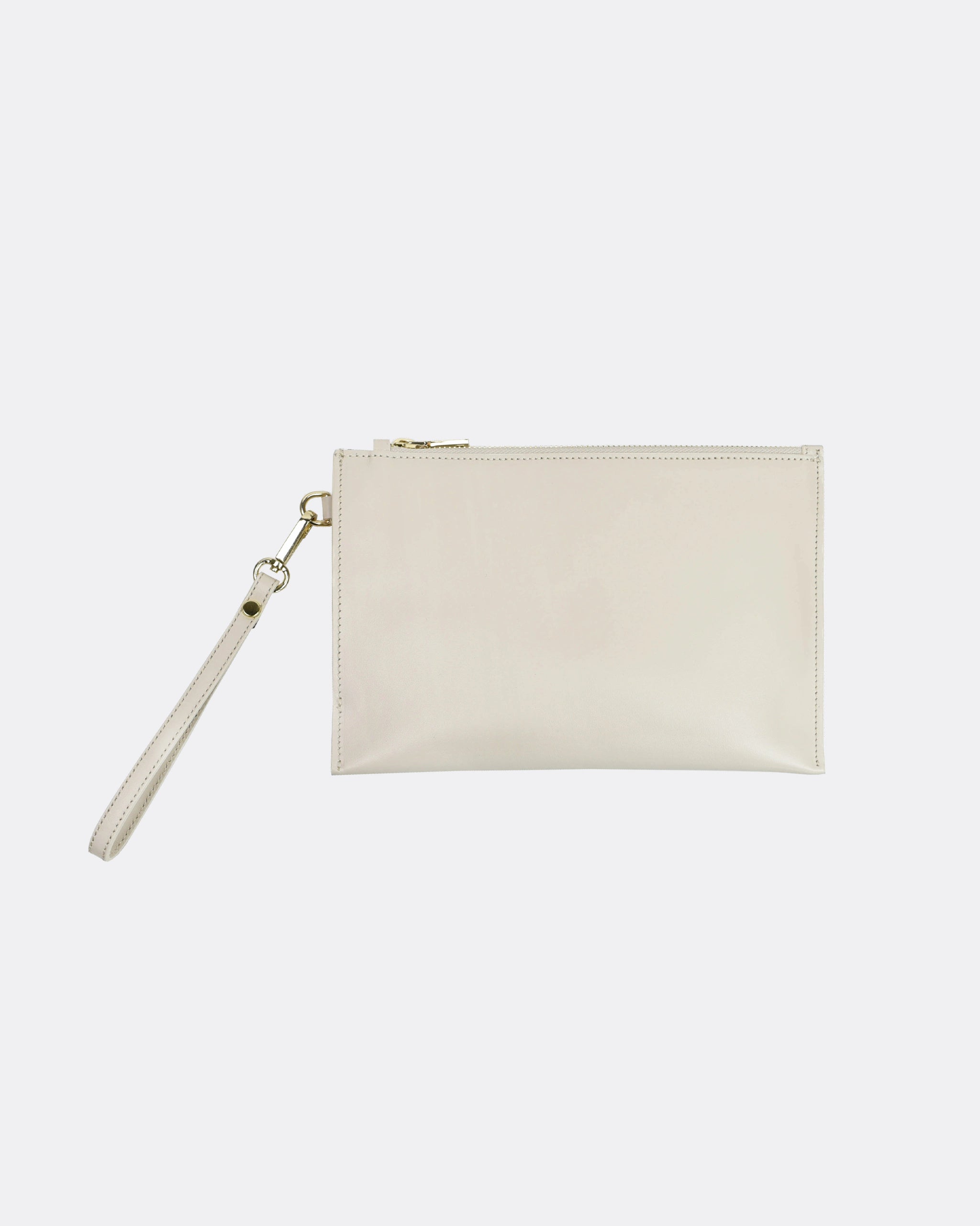Clutch aus Leder in Champagne Freisteller
