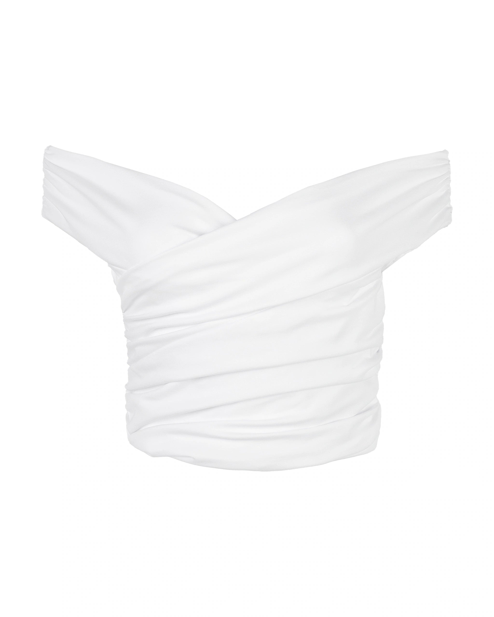 Drapiertes Off-Shoulder Braut Top Freisteller vorne