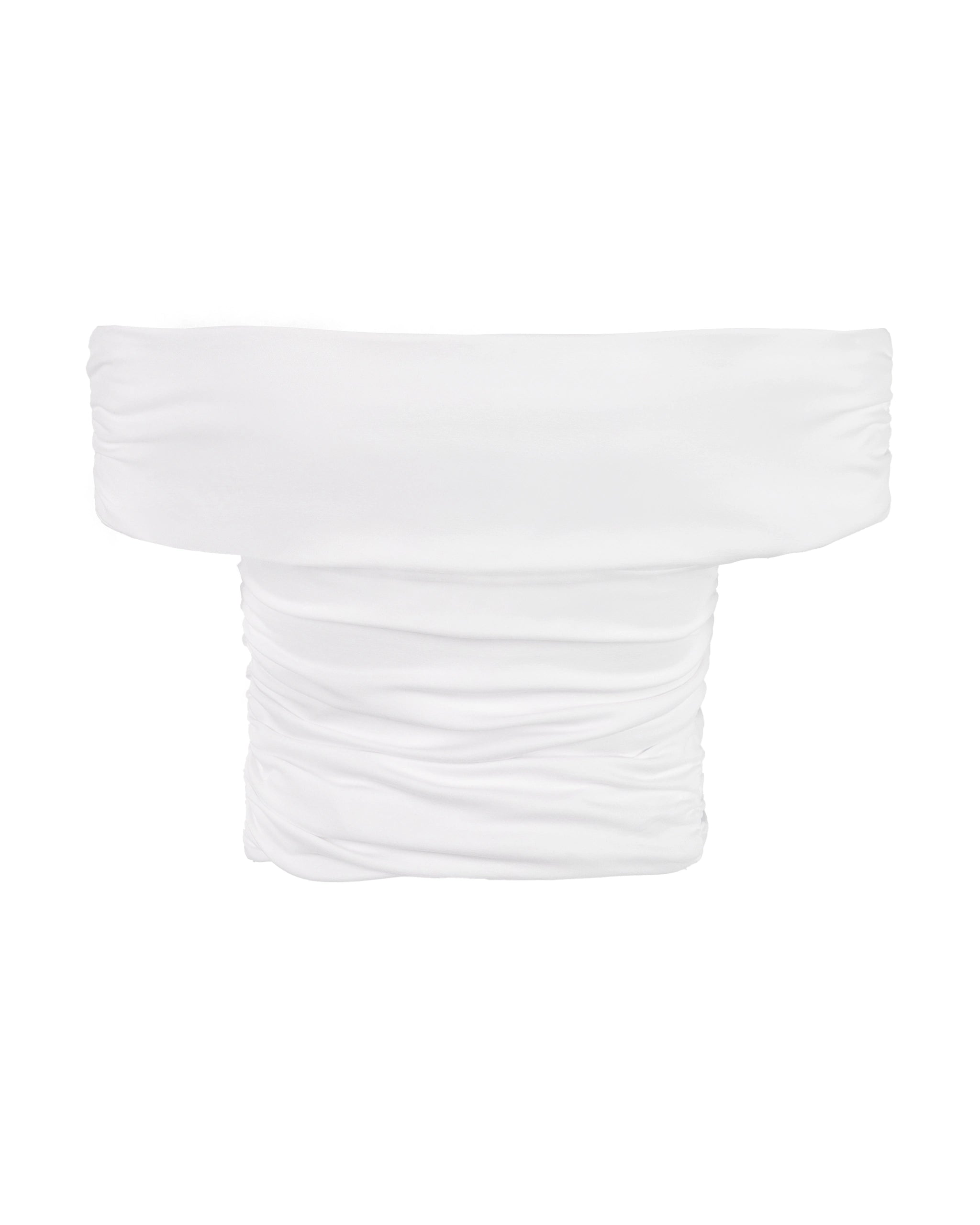 Drapiertes Off-Shoulder Braut Top Freisteller hinten