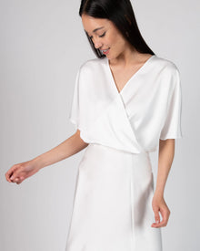 EMY - Ivory - Kurze Braut Bluse mit angeschnittenen Ärmeln