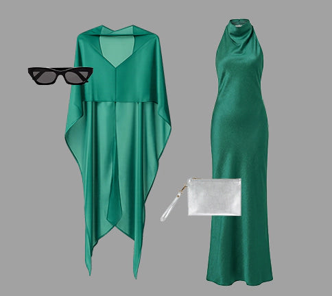 Abendkleid und Chiffonschal – das perfekte Duo für deinen grossen Auftritt.