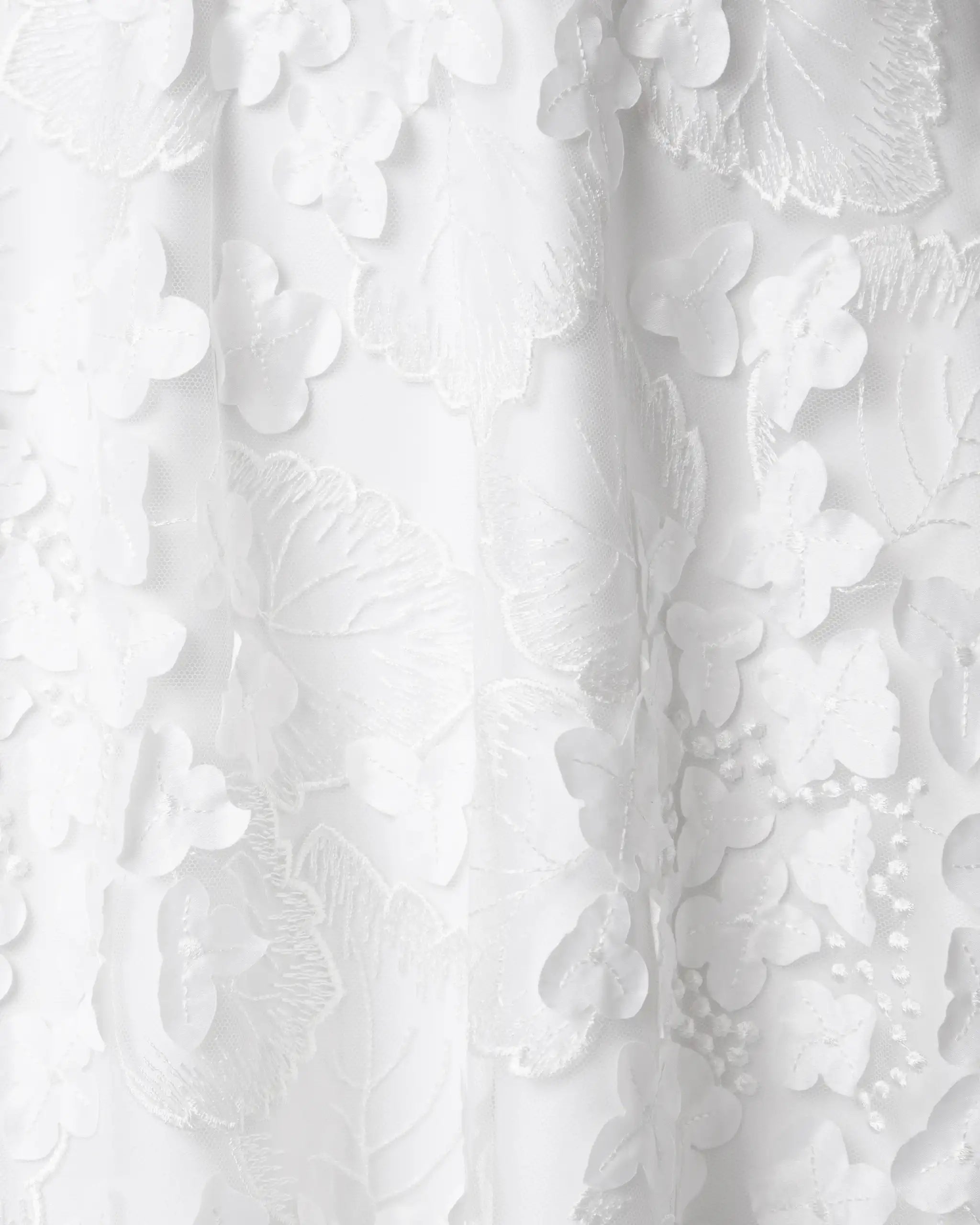 Stoff Detail Ivory 3D-Blumen Tüll
