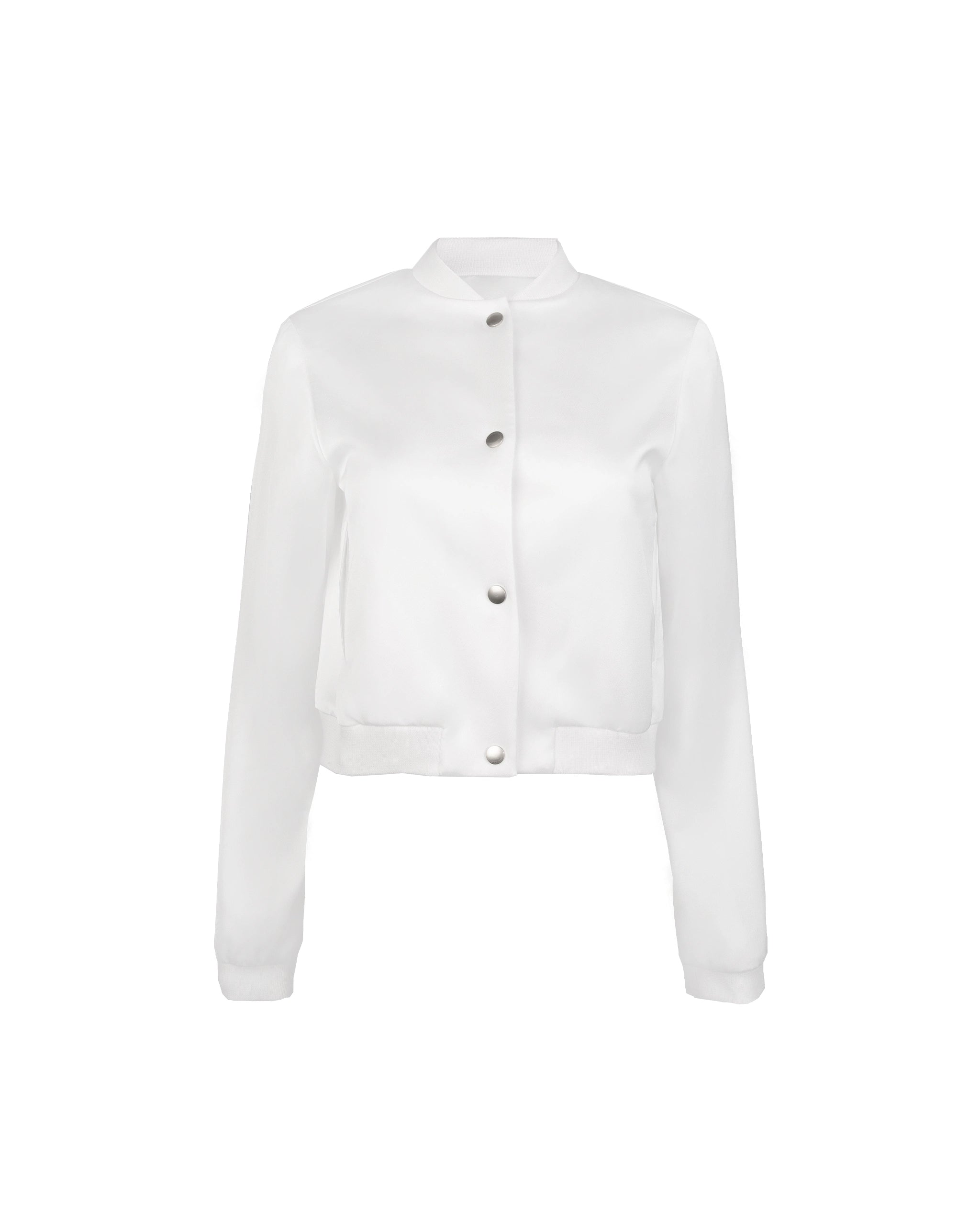 Braut Bomberjacke mit funkelndem LOVE Aufschrift Freisteller vorne