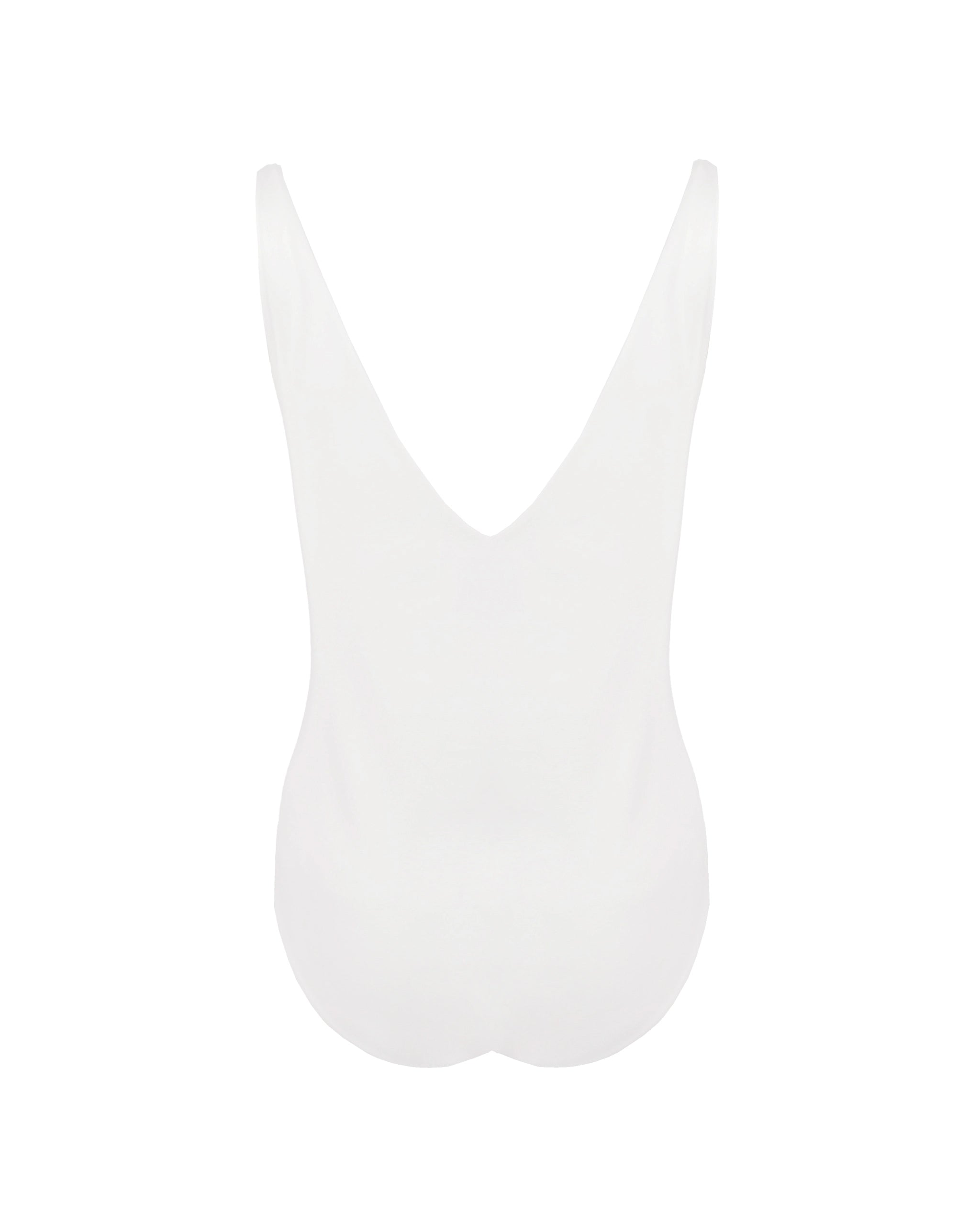 Schlichter Brautbody mit schmalen Trägern Freisteller hinten