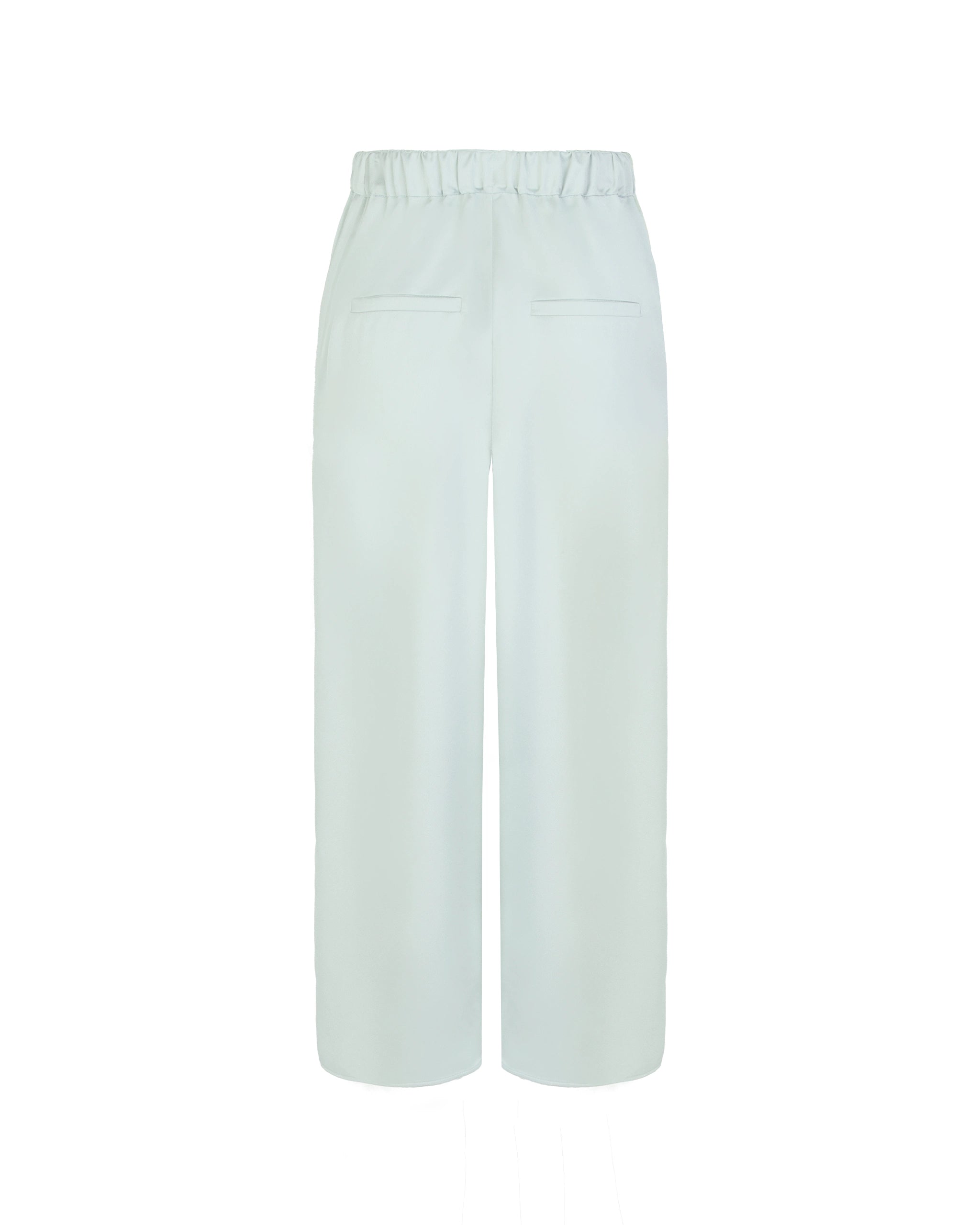 Satin Culotte für Hochzeitsgäste in salbeigrün Freisteller hinten