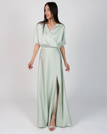 MARGOT - Langer Satinrock mit Schlitz