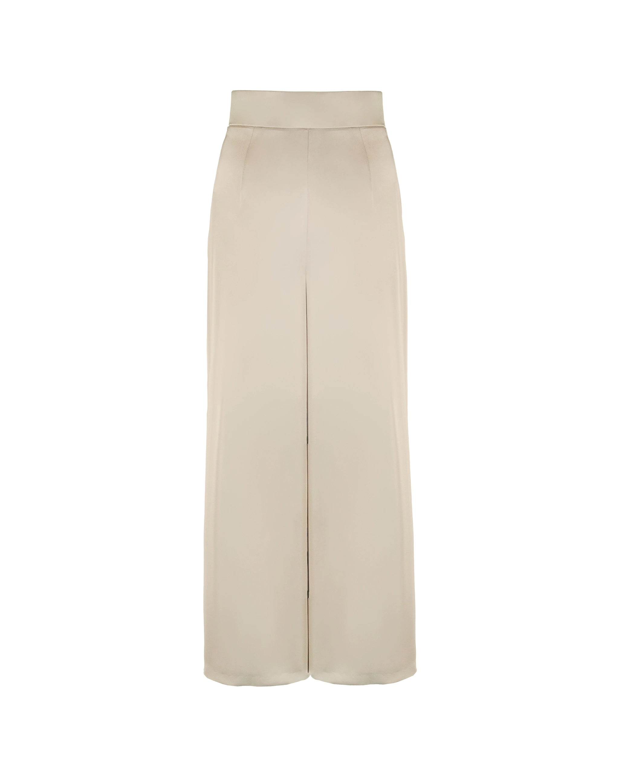 Marlene Hose aus elegantem Satin in champagne Freisteller hinten