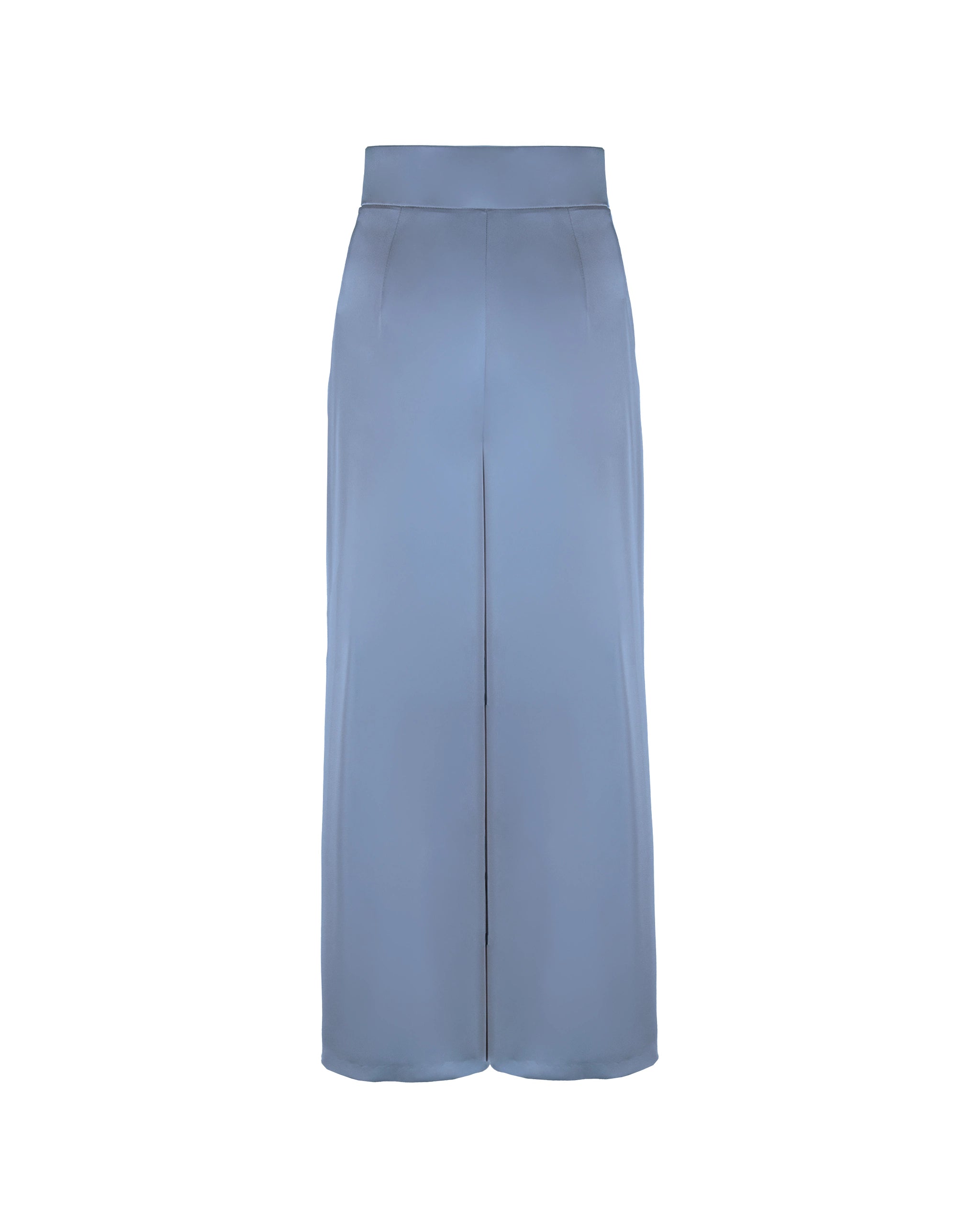 Marlene Hose aus elegantem Satin in something blue Freisteller hinten