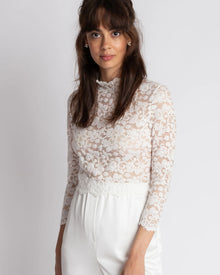 ROBIN - Ivory Boho Lace - Braut Crop Top aus Spitze