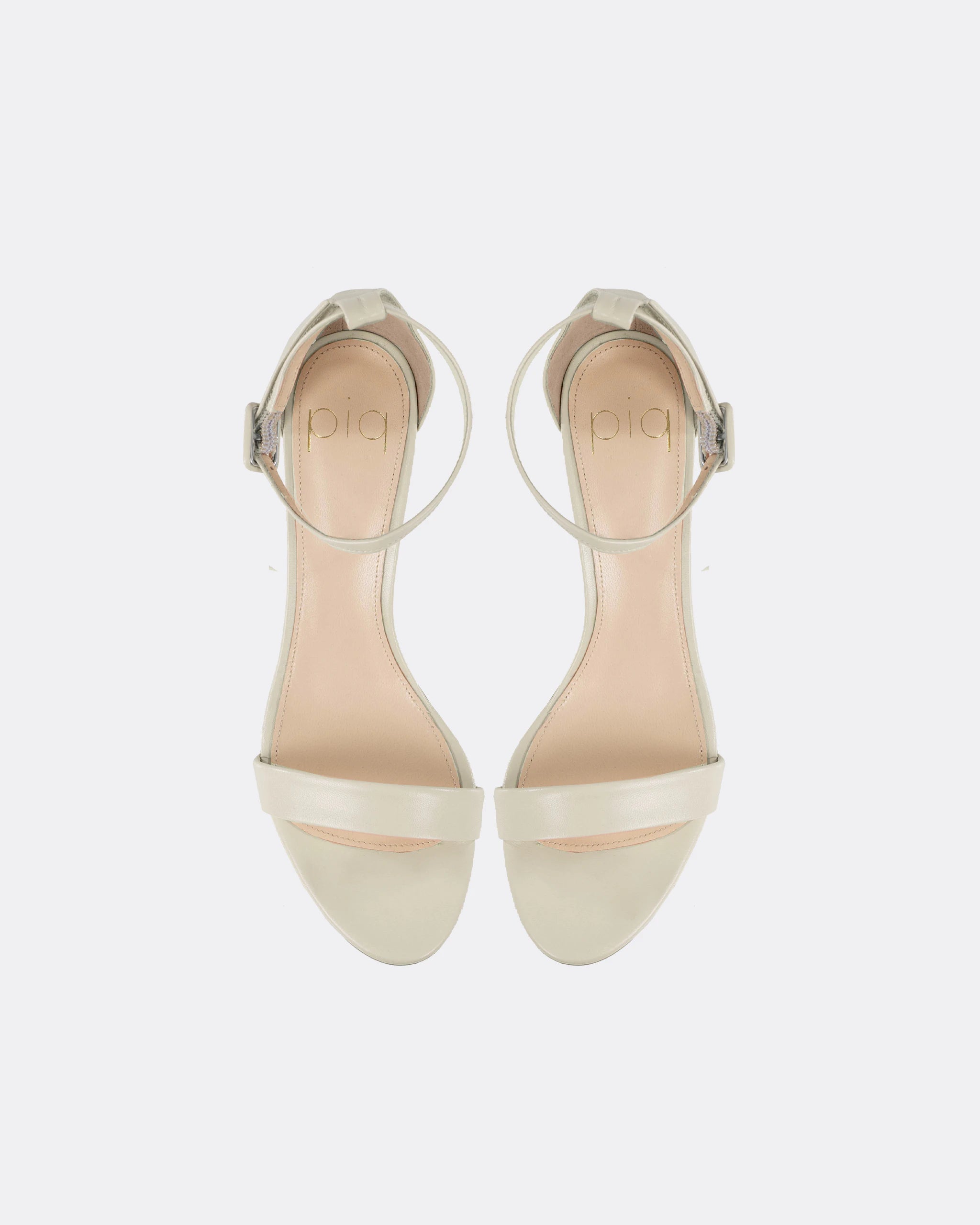 Sandalen mit 5cm Blockabsatz in Champagne Ansicht oben