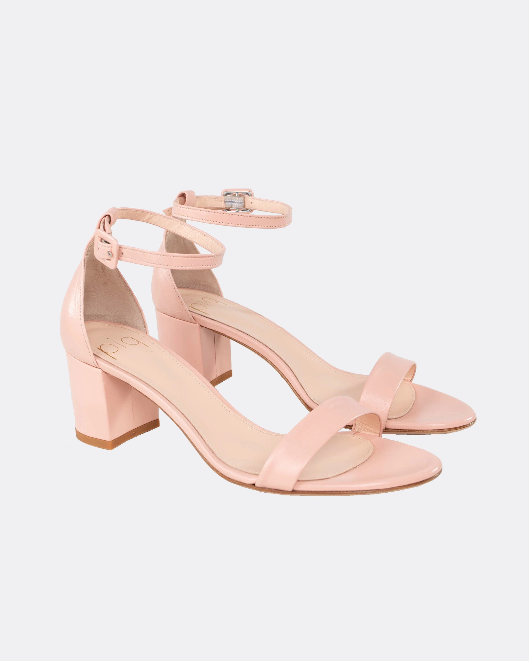 Sandalen mit 5cm Blockabsatz in Rosa Ansicht seitlich