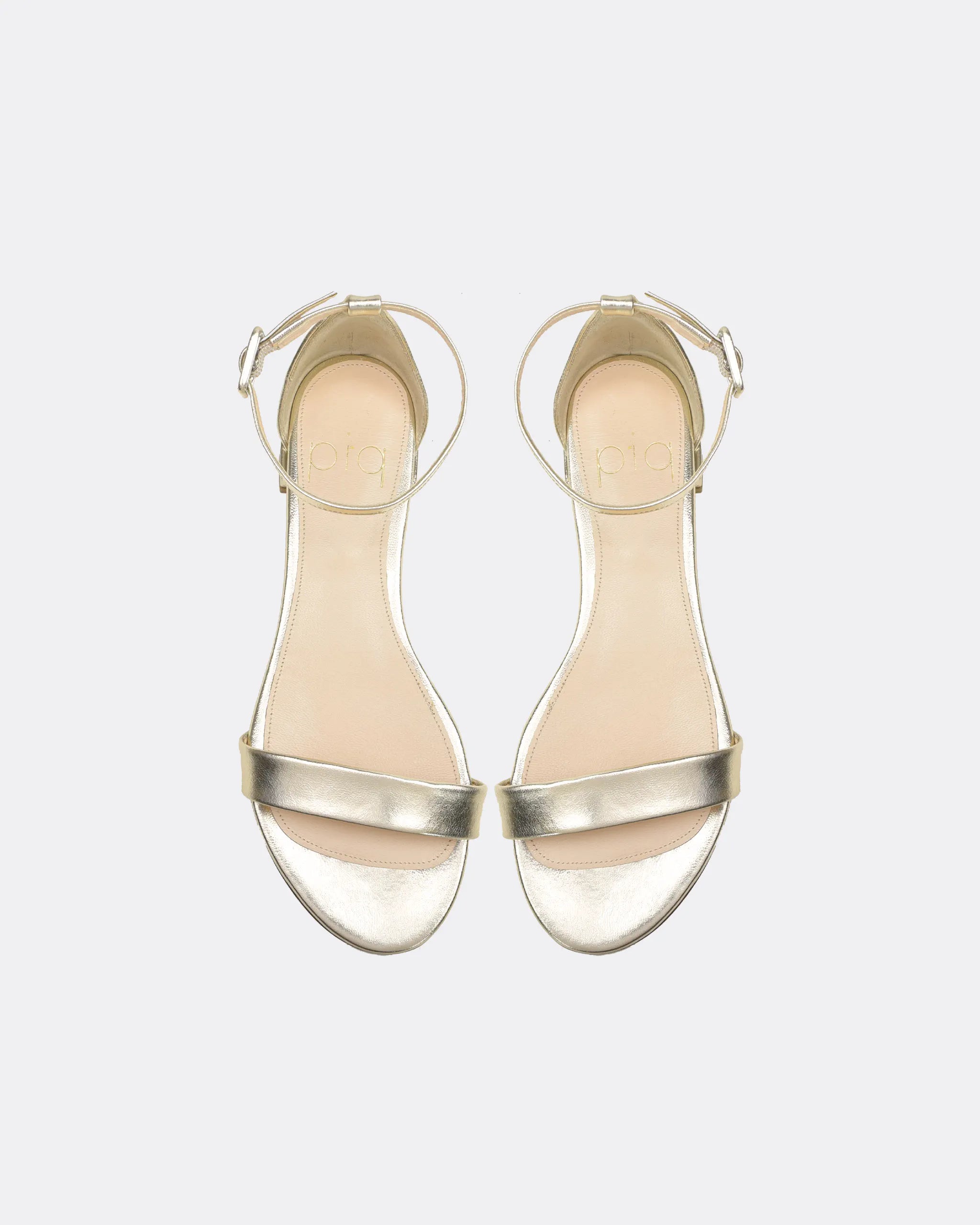 Flache Sandalen in Gold Ansicht oben