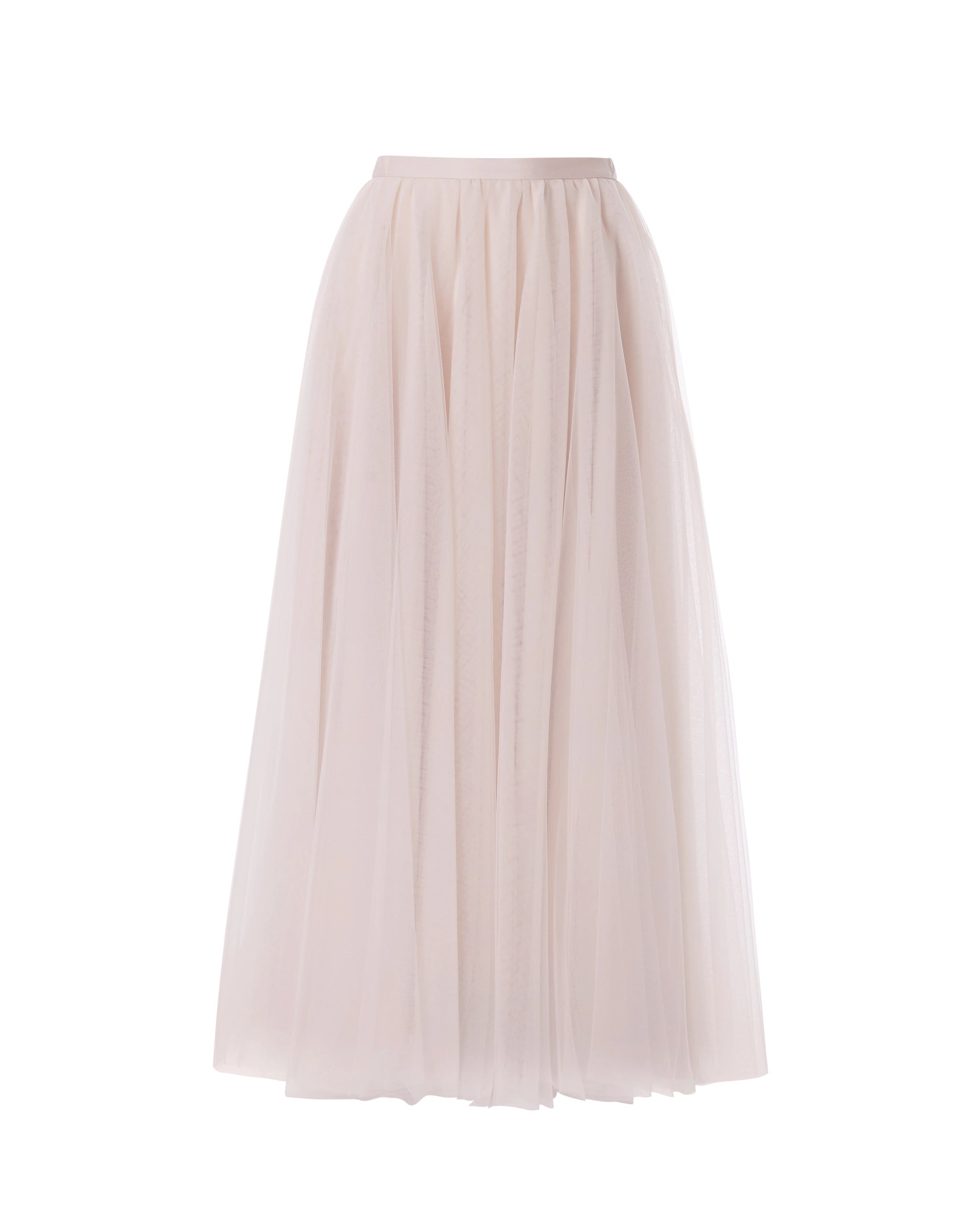 Wadenlanger Tüllrock in rosa Freisteller vorne