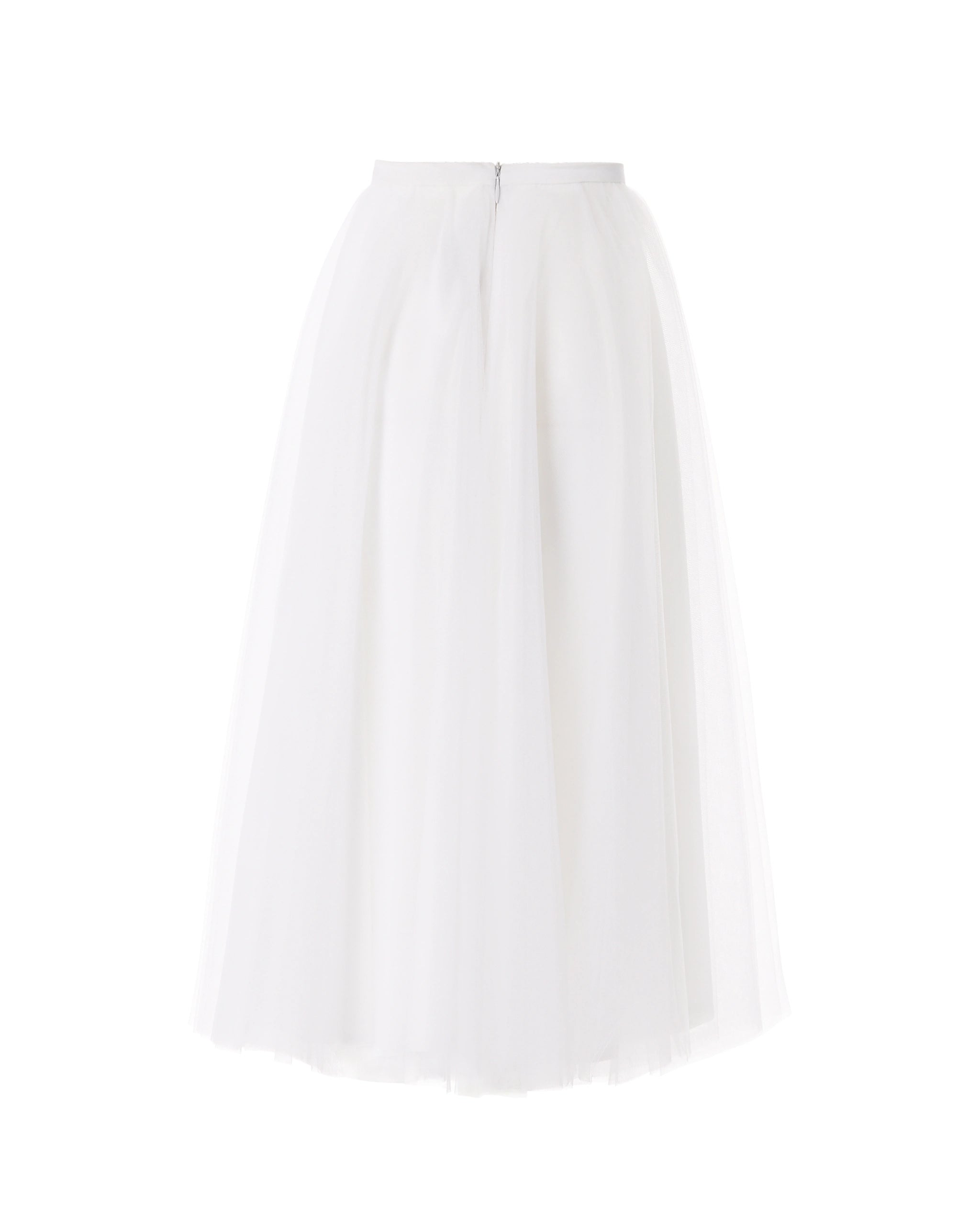 Wadenlanger Braut Tüllrock in ivory Freisteller hinten