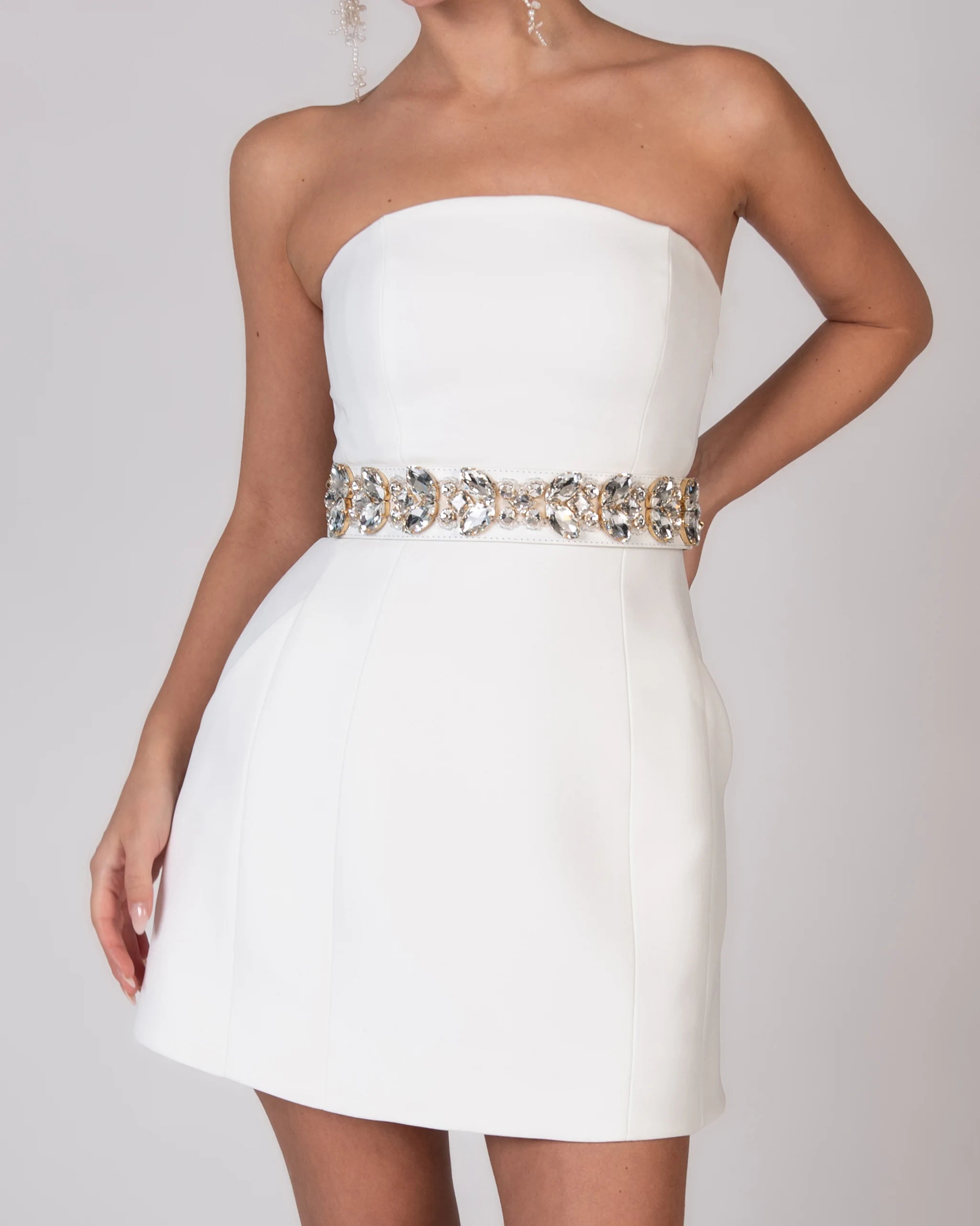 Modernes Balloon Dress für das Standesamt aus Twill Stoff - Detailansicht