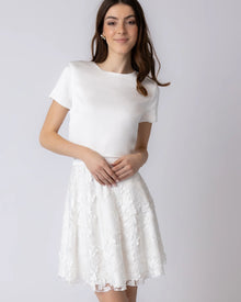 SOL - Ivory Flower Tulle - Kurzer Braut Tüllrock mit 3D-Blüten