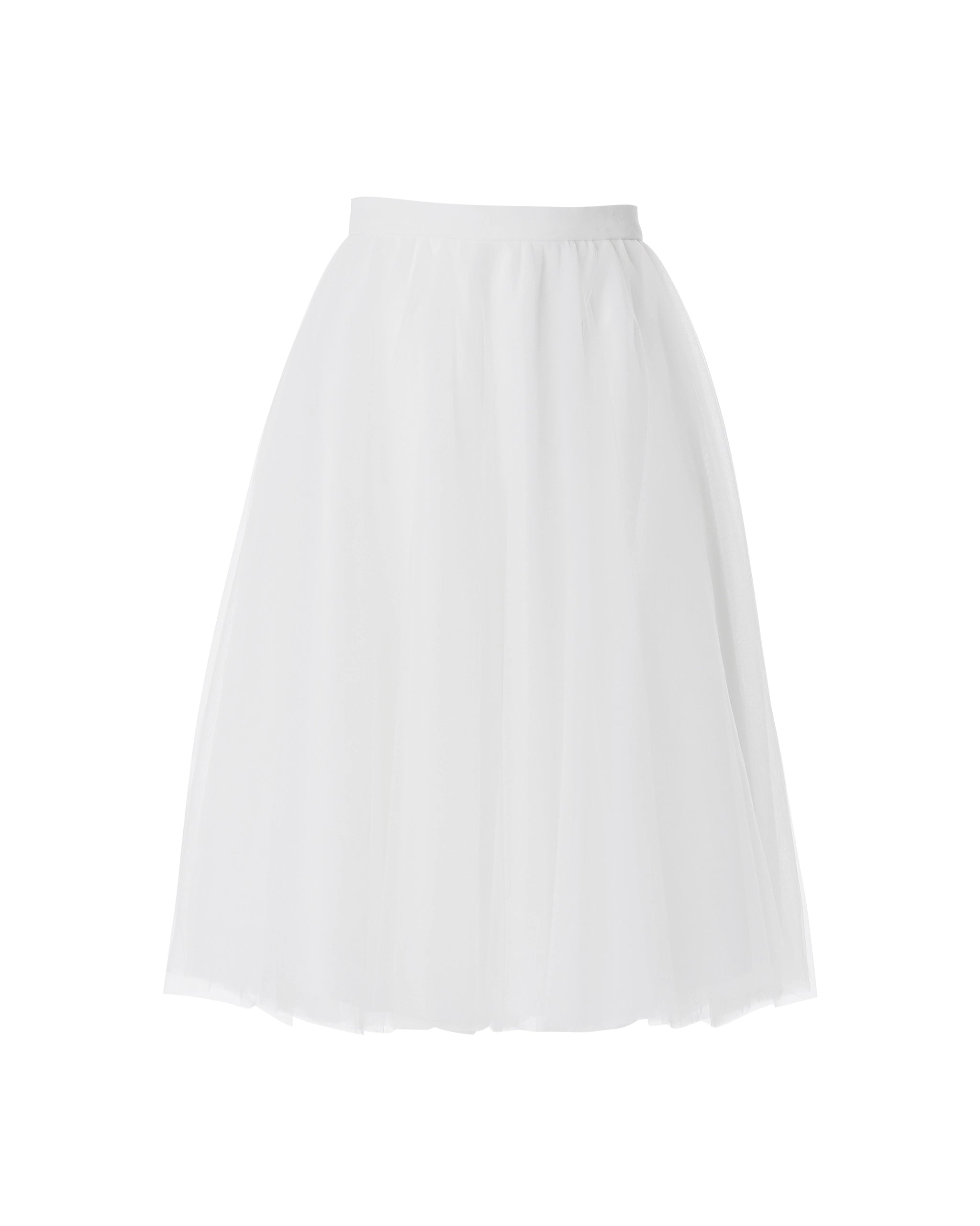 Knielanger Braut Tüllrock kurz Freisteller vorne
