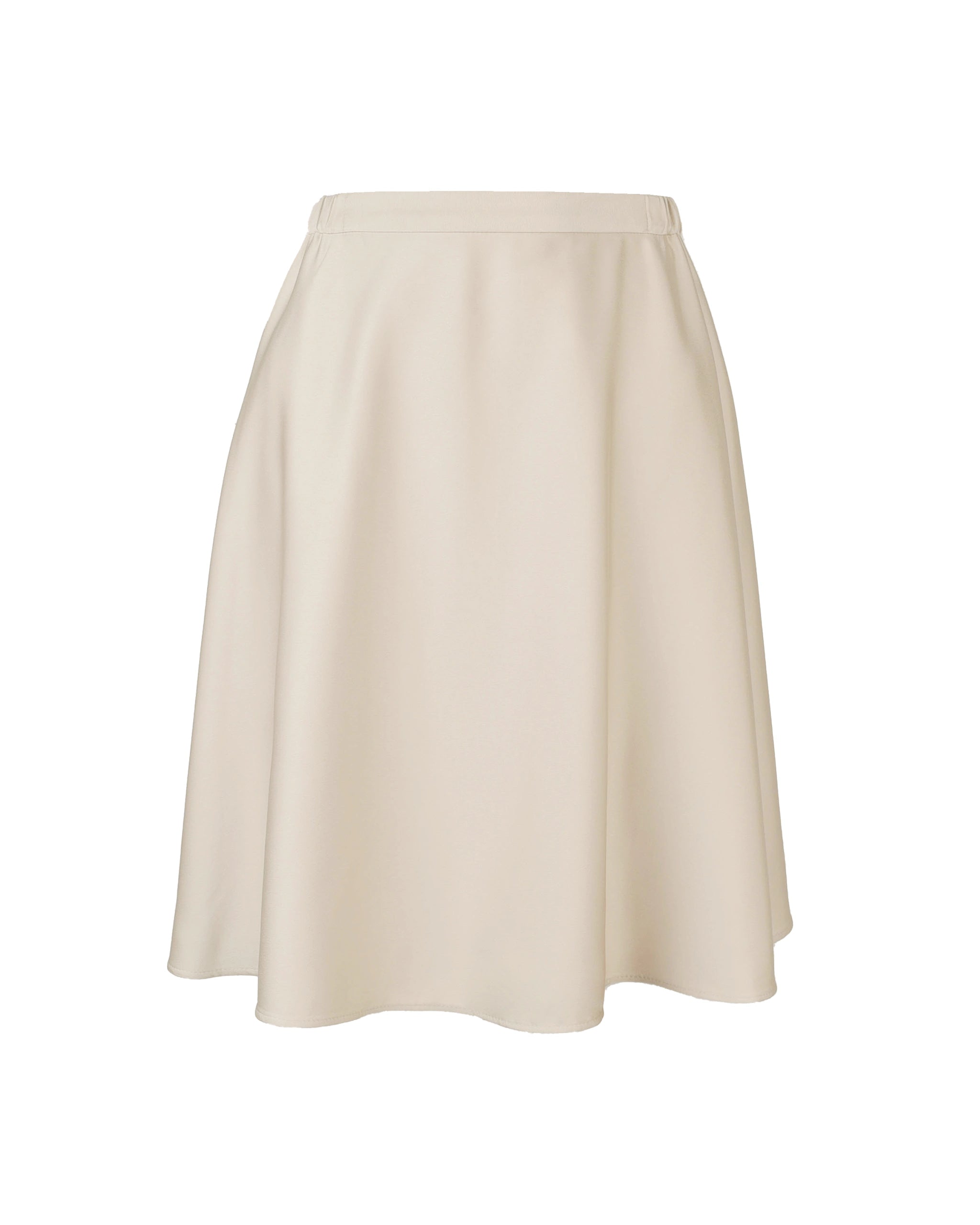 Kurzer Mini Satinrock in champagne Freisteller vorne