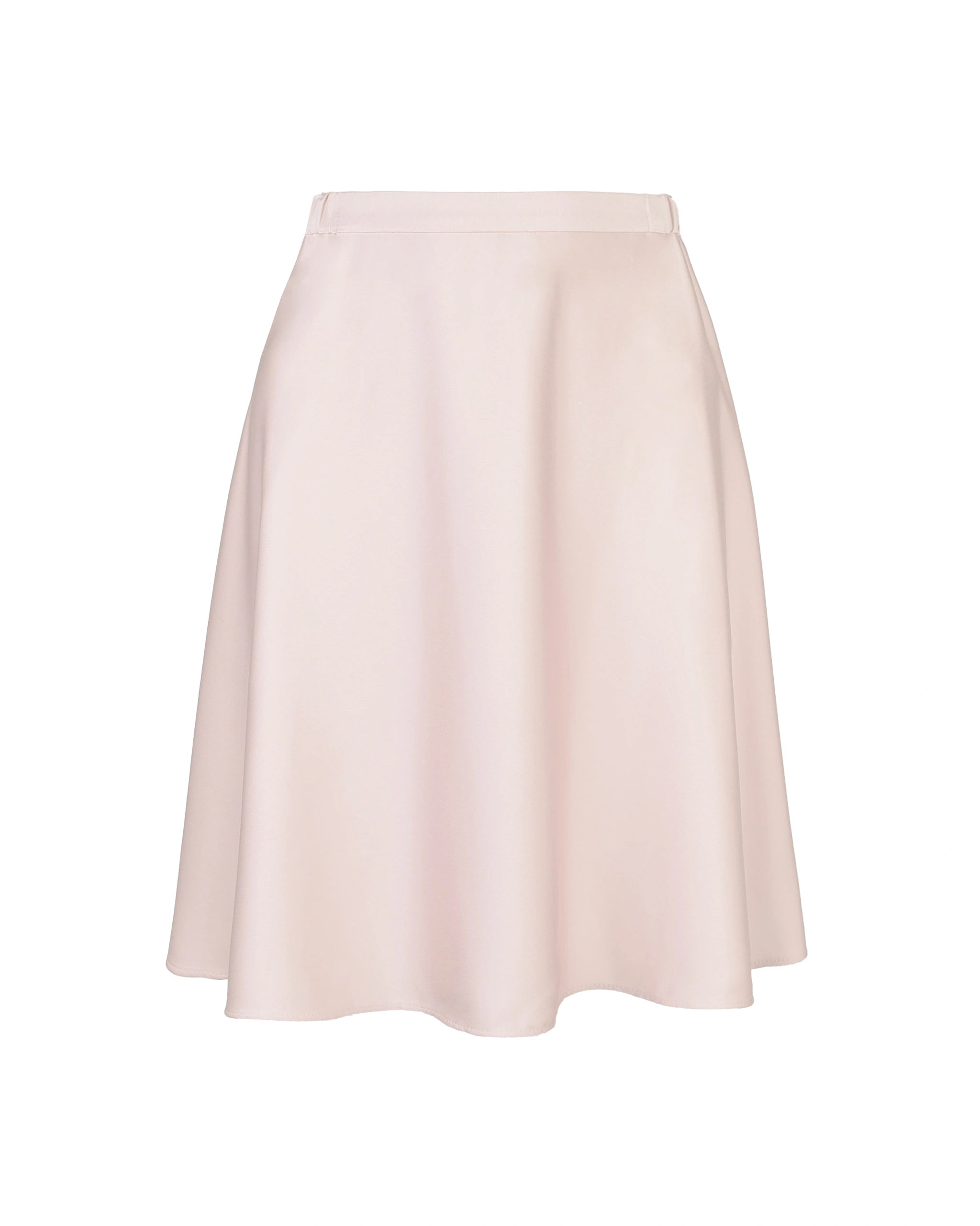 Kurzer Mini Satinrock in rosa Freisteller vorne