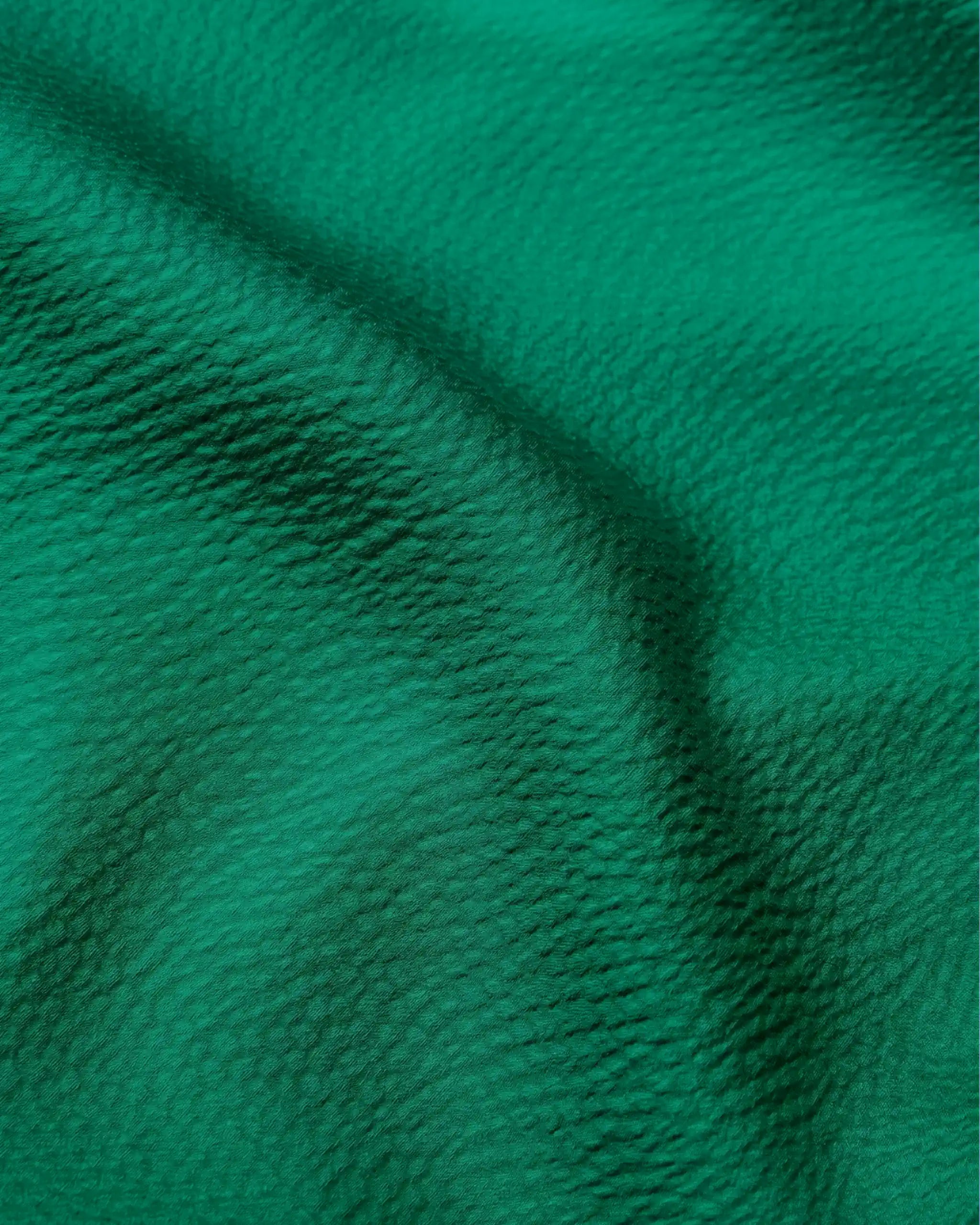 Emerald Green Crepe Satin Stoffdetail